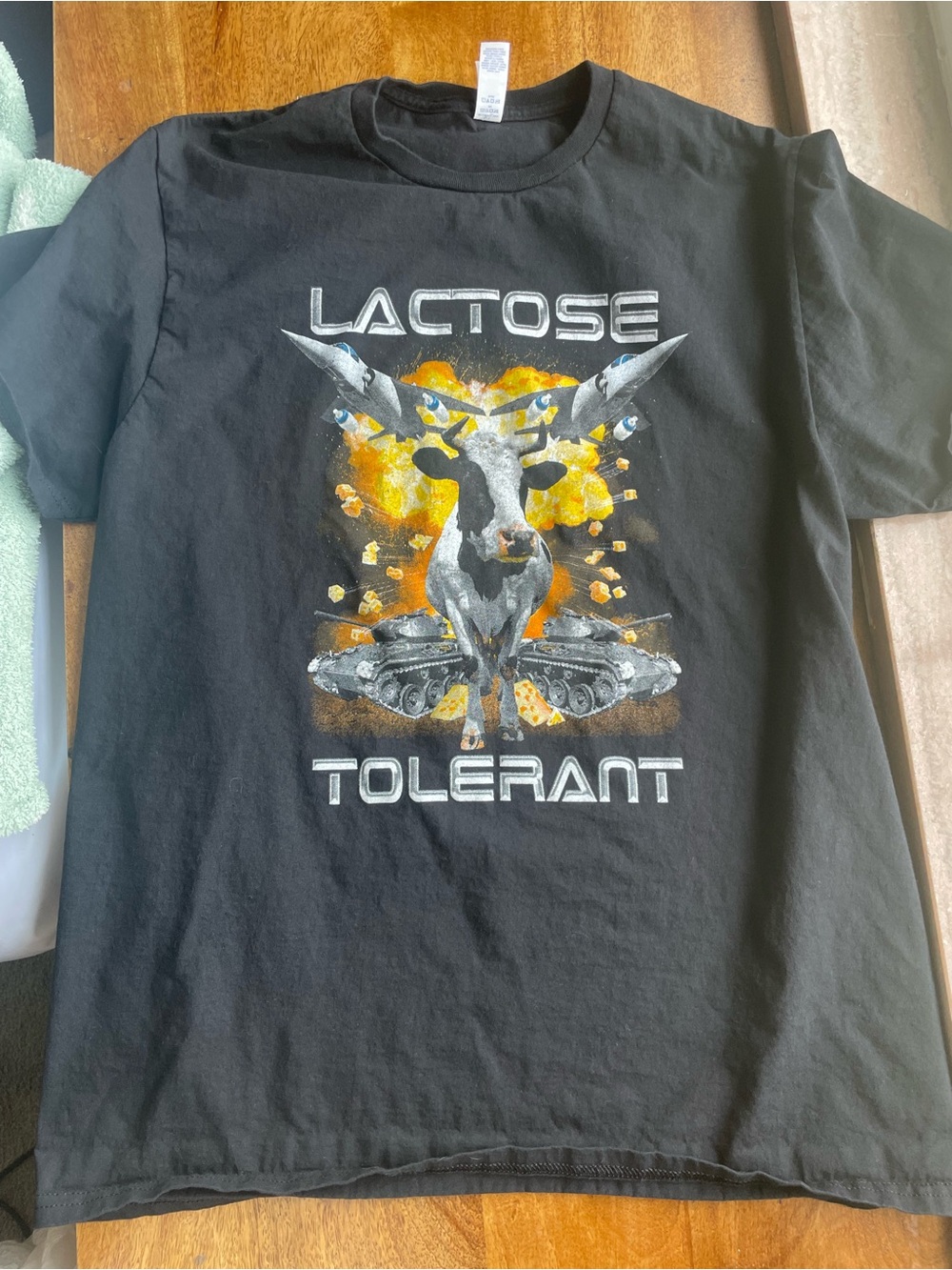 Men’s Funny Gag Gift Tee 'Lactose Tolerant' Graphic Tee size large